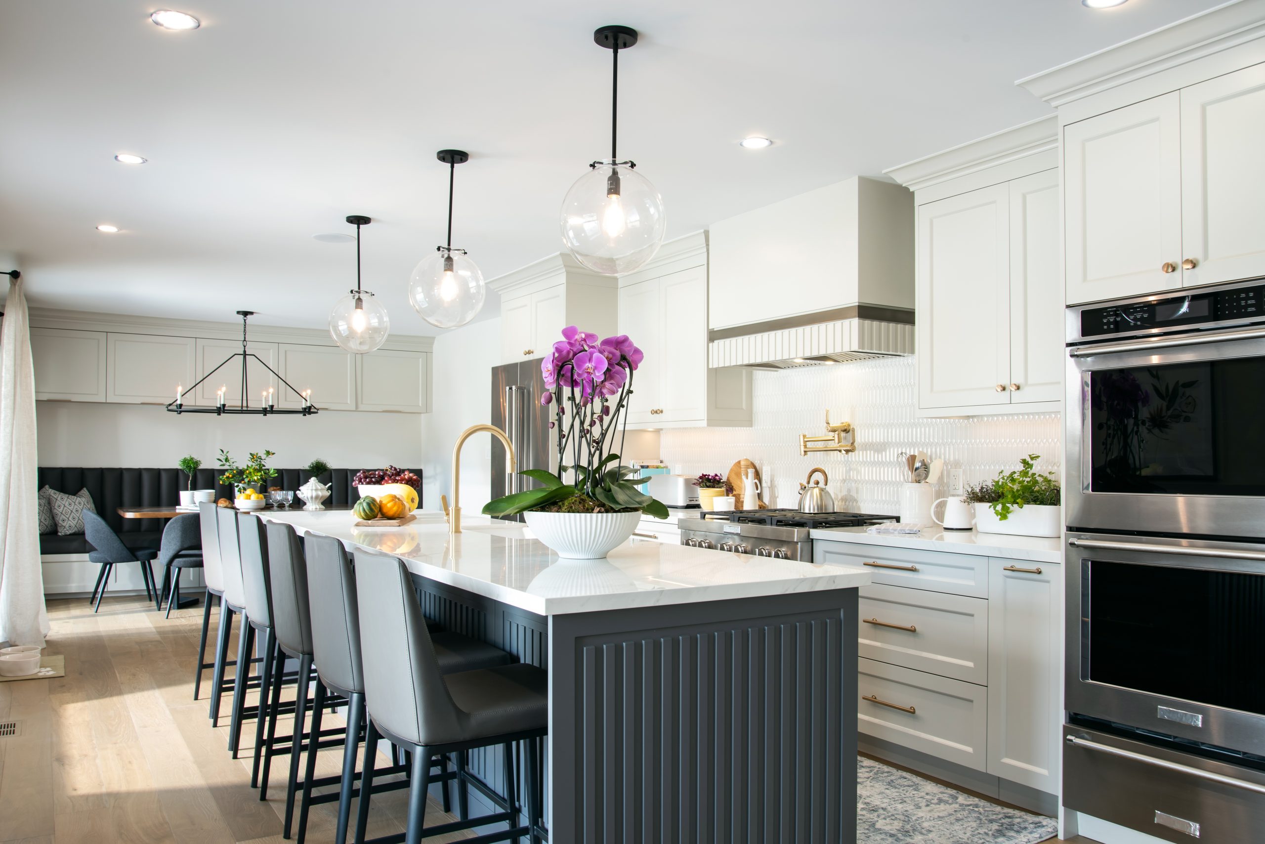 Painted custom kitchen cabinets North York Toronto by Forma Fine Cabinetry