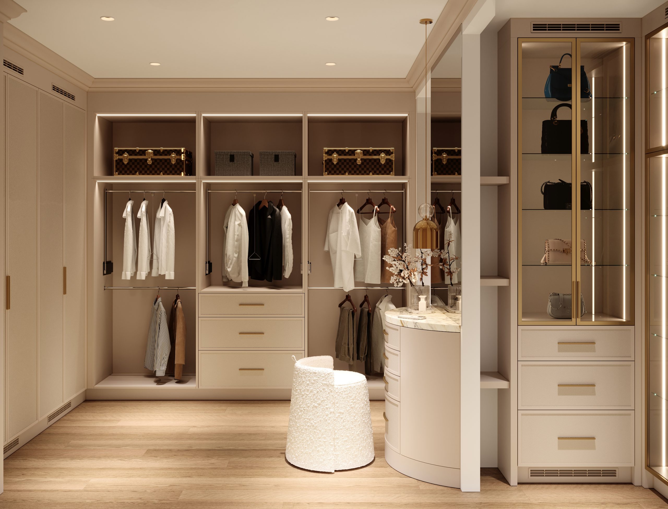 Custom closet system by Forma Fine Cabinetry